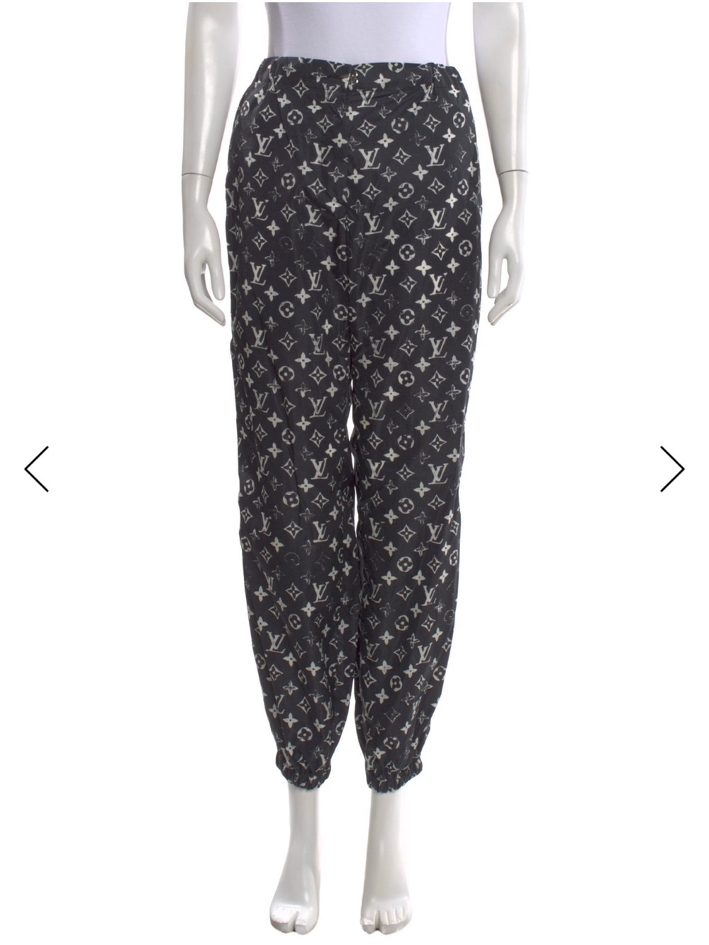 Louis Vuitton Black & White Monogram Track Joggers